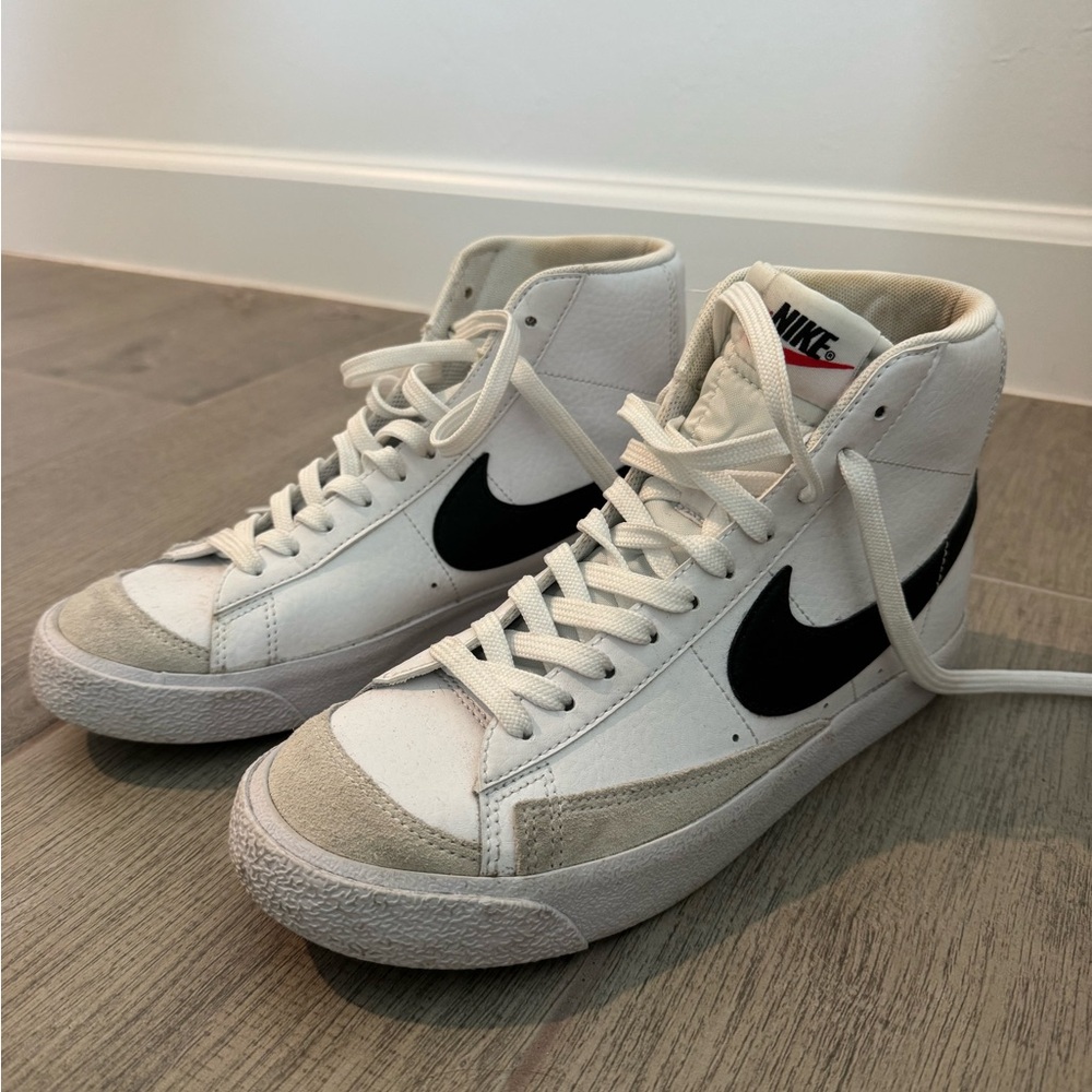 Nike White and Black High-Top Sneakers